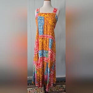 MSK Colorful Patchwork Maxi Dress Size M
